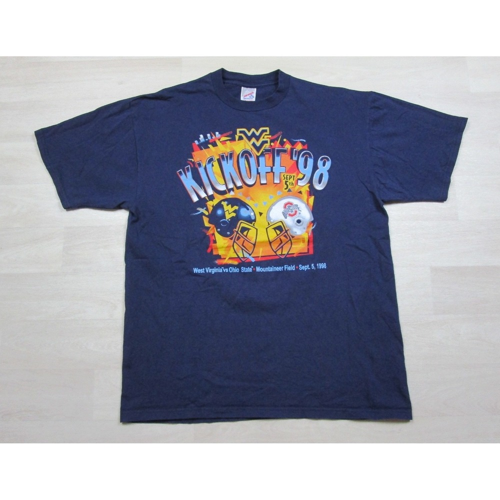 Vintage Kickoff '98 T Shirt (L) West Virginia Mountaineers Vs Buckeyes NCAA 90s